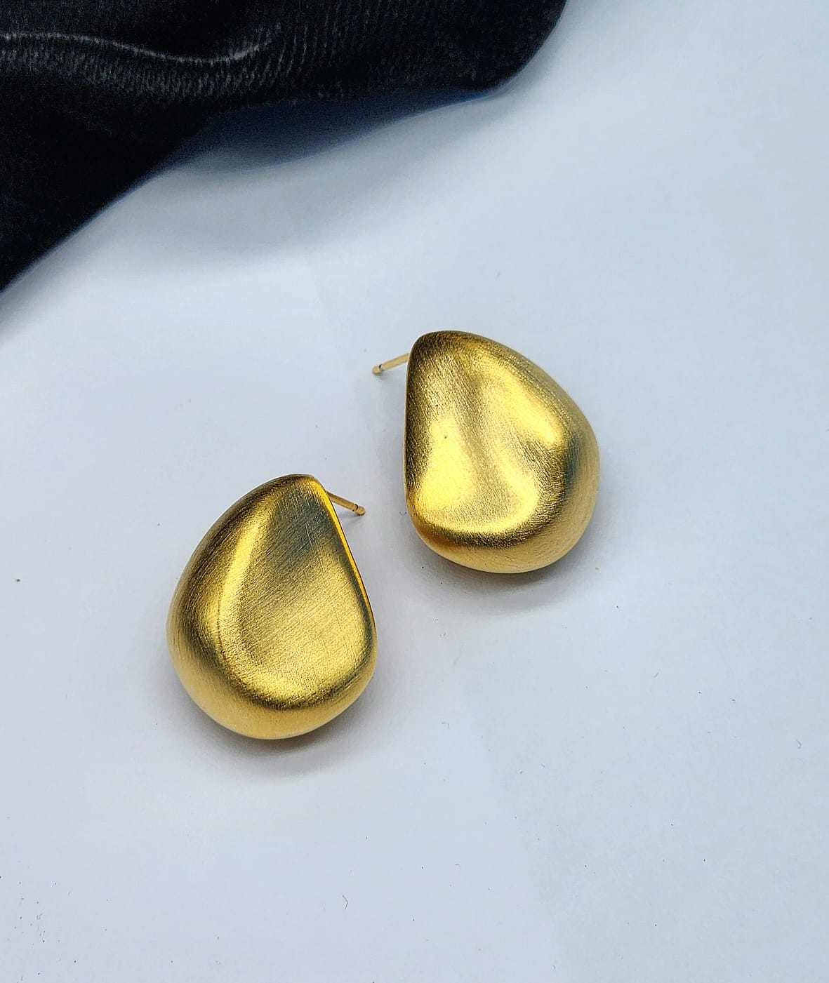 Modern Organic Gold-Toned Stud Earrings