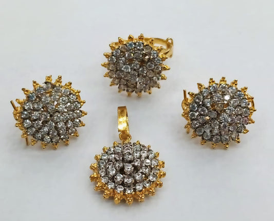 Dazzling Sunburst Zirconia Jewelry Set