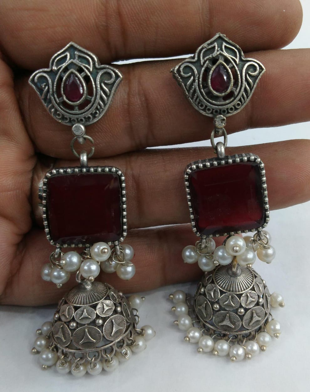 Oxidized earring