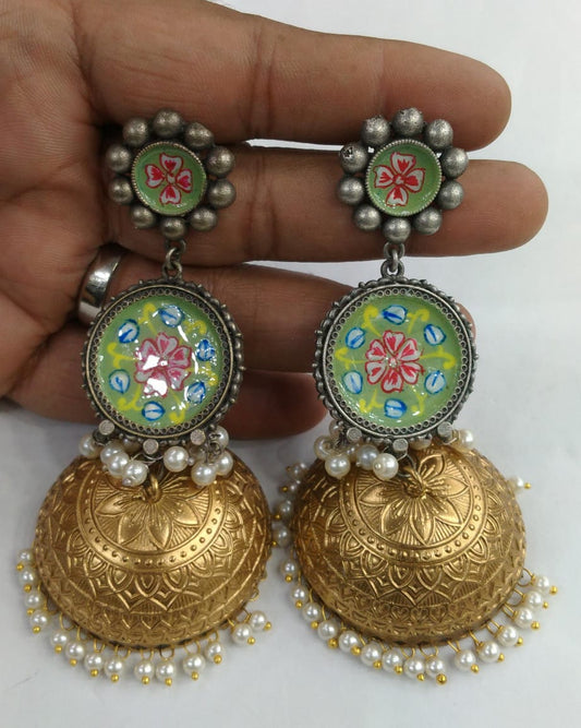 Imported Oxidized Jhumka Earrings