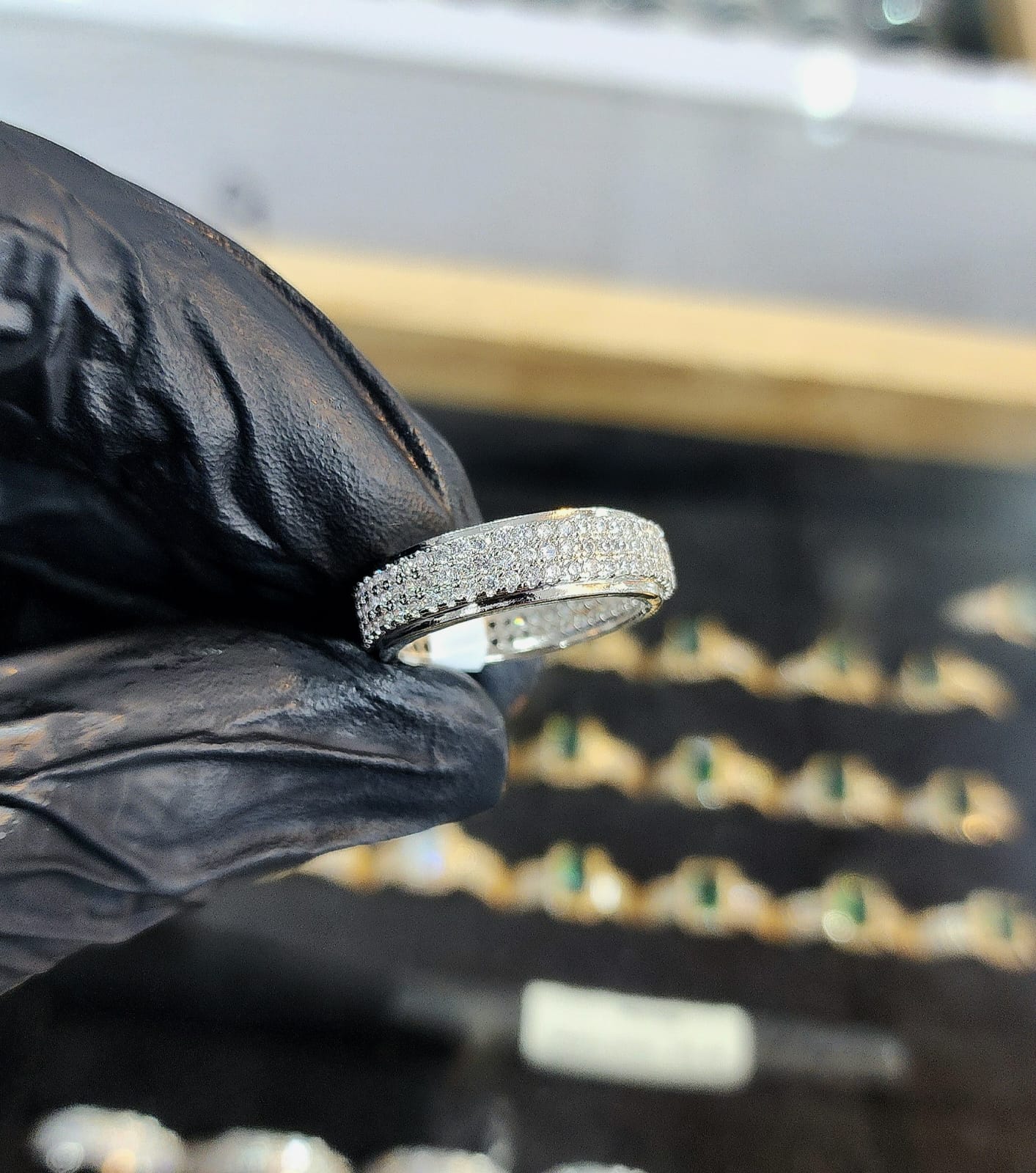 Dazzling Multi-Row Pave Zirconia Band Ring