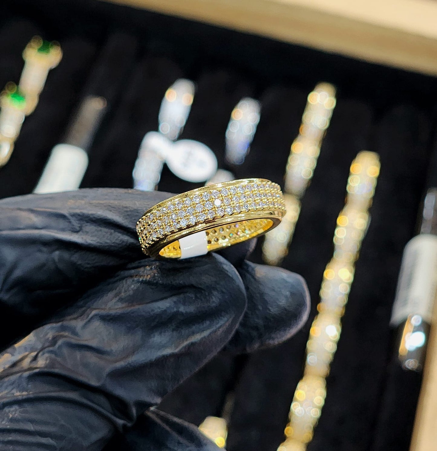 Dazzling Multi-Row Pave Zirconia Band Ring