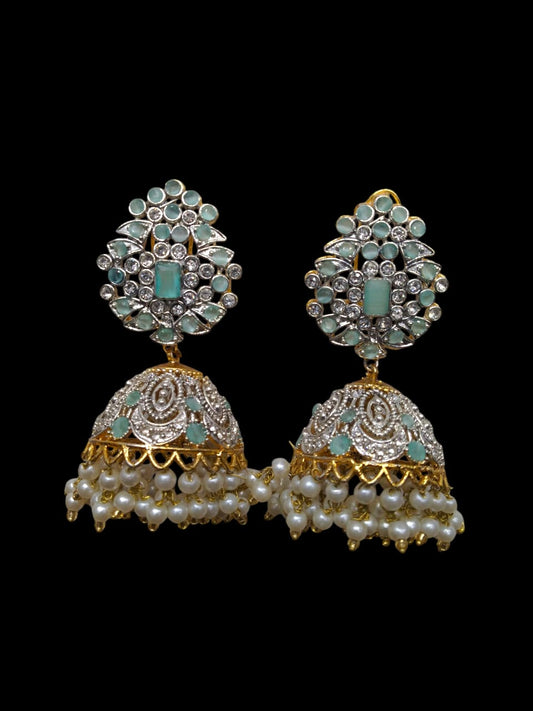 Local Made Pearl Stone Jhumka Earrings.